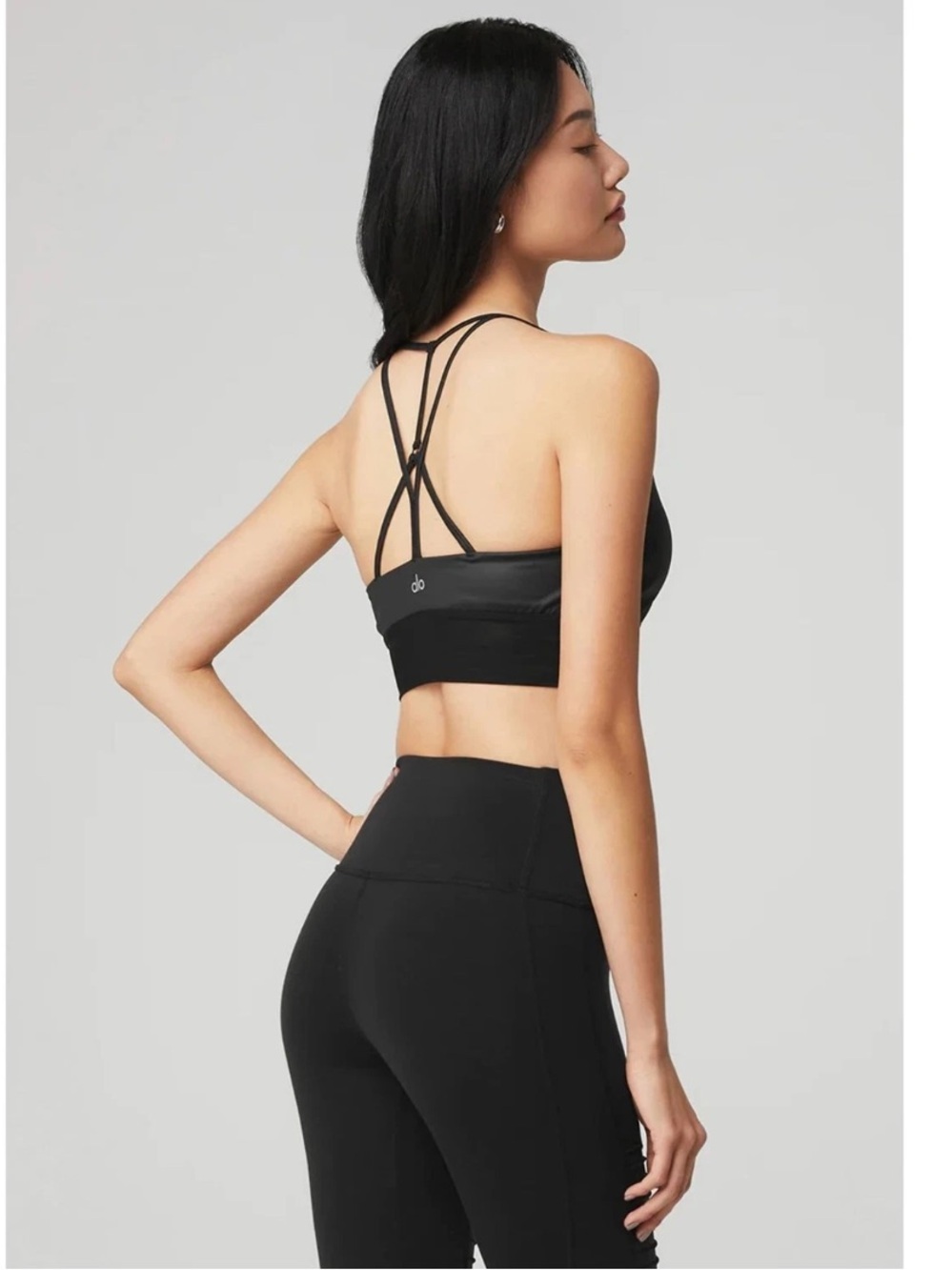 ALO Yoga Lavish Black Strappy Bra small